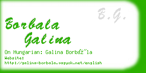 borbala galina business card